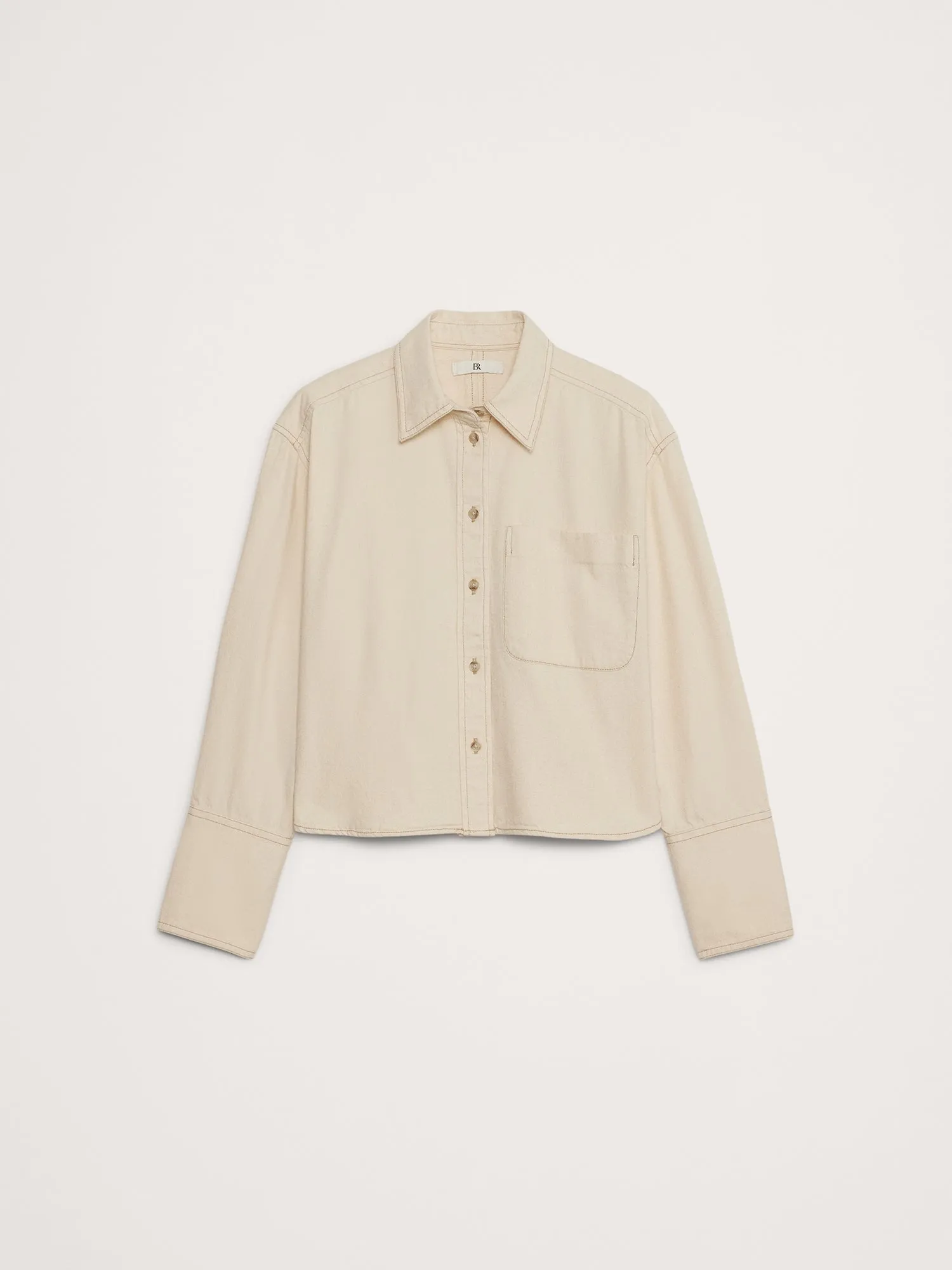 The Boxy Crop Denim Shirt Banana Republic