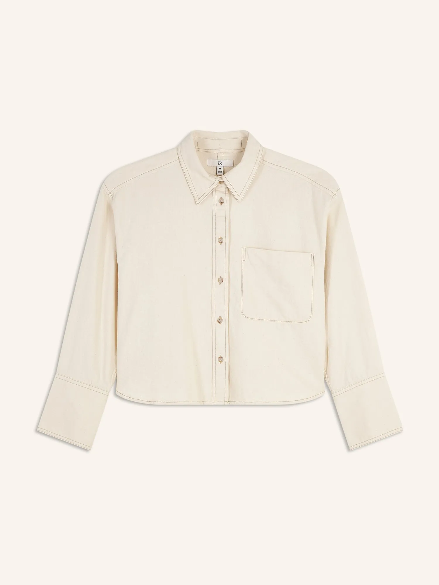 The Boxy Crop Denim Shirt Banana Republic