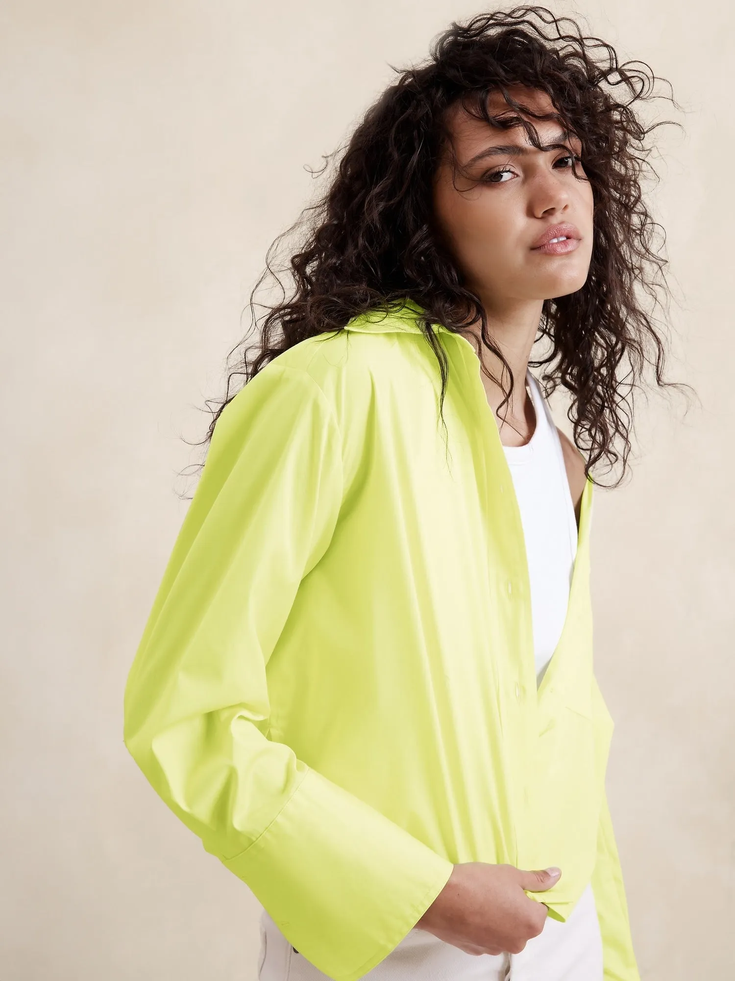 The Boxy Crop Shirt Banana Republic