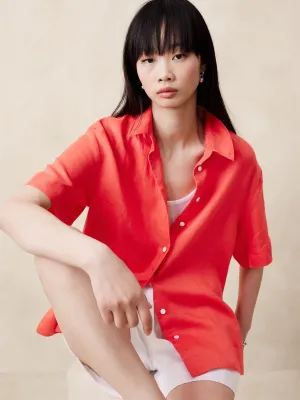 The Boxy Linen Shirt Banana Republic