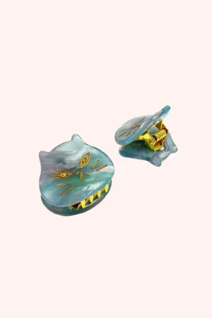 The Cat's Meow Jaw Clip Pair Sky Blue Annasui