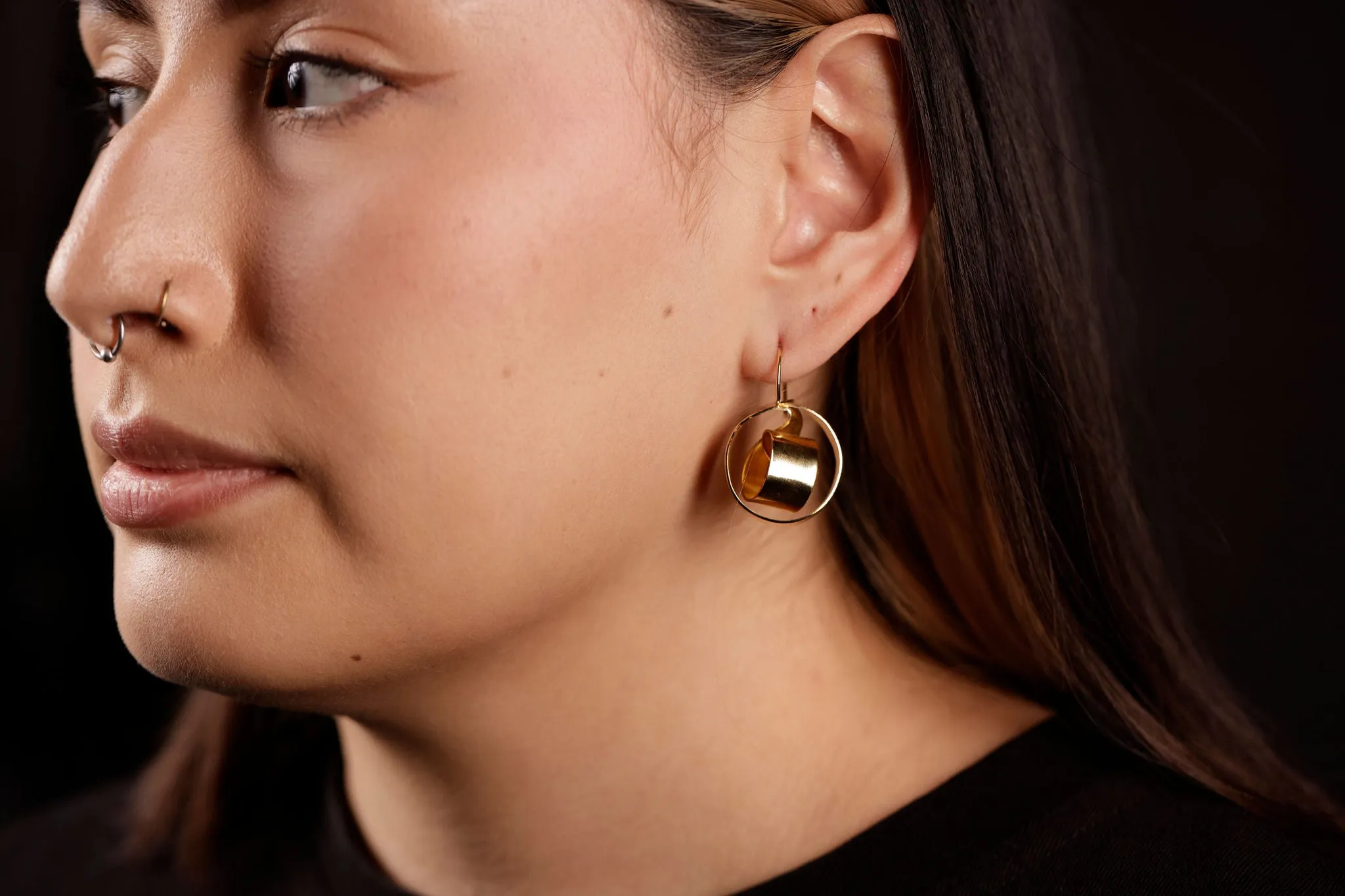 Three Dimensional Drop Earrings