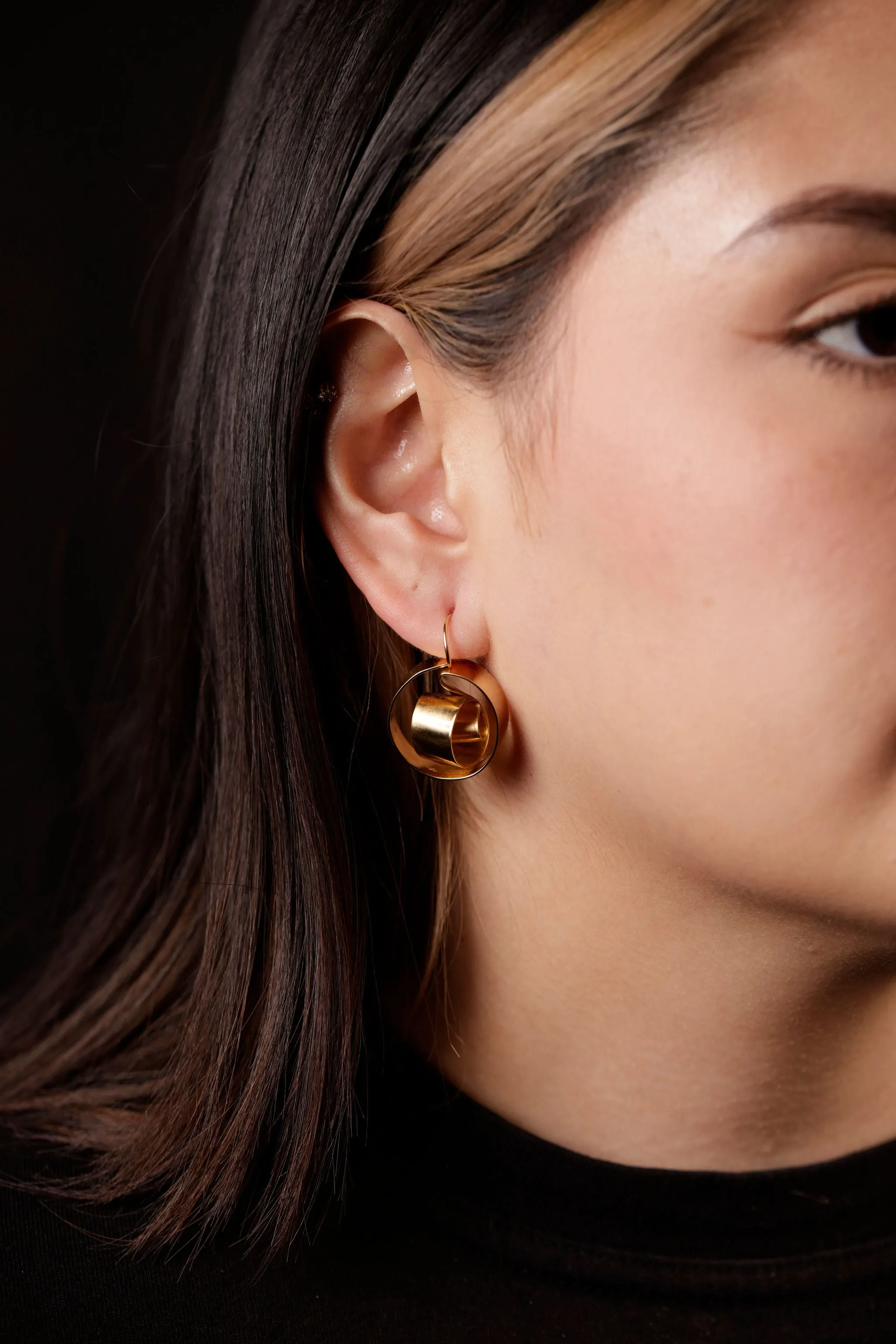 Three Dimensional Drop Earrings