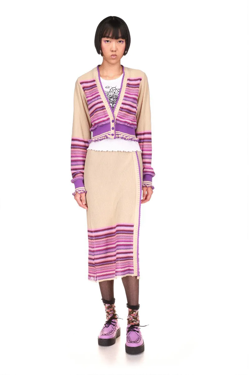 Tonal Zigzag Skirt Annasui