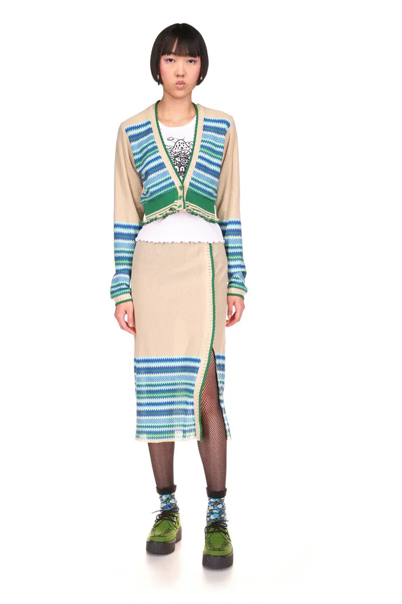 Tonal Zigzag Skirt Annasui