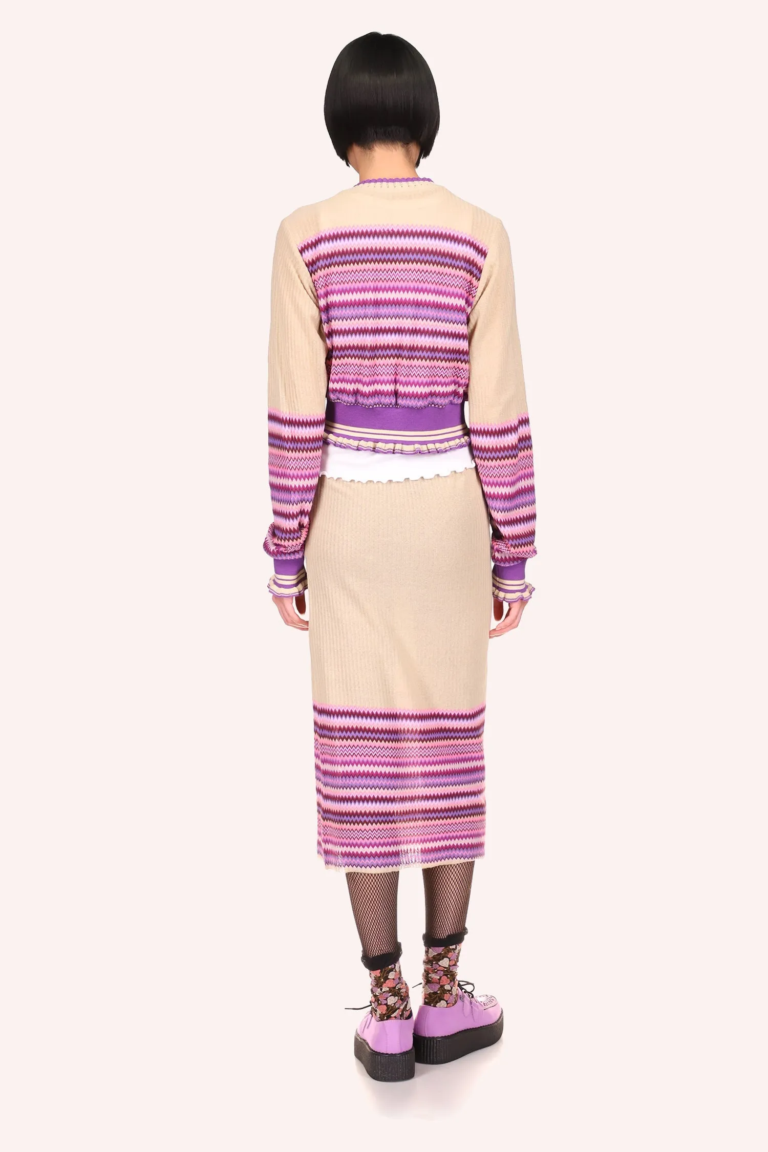 Tonal Zigzag Skirt Annasui