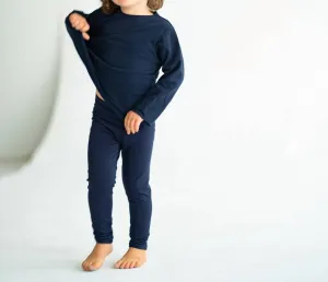 Unisex Cotton Leggings In Navy