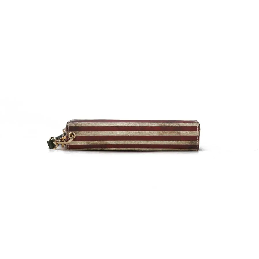 Uriel Vegan Leather Womens FLAG Wristlet Wallet