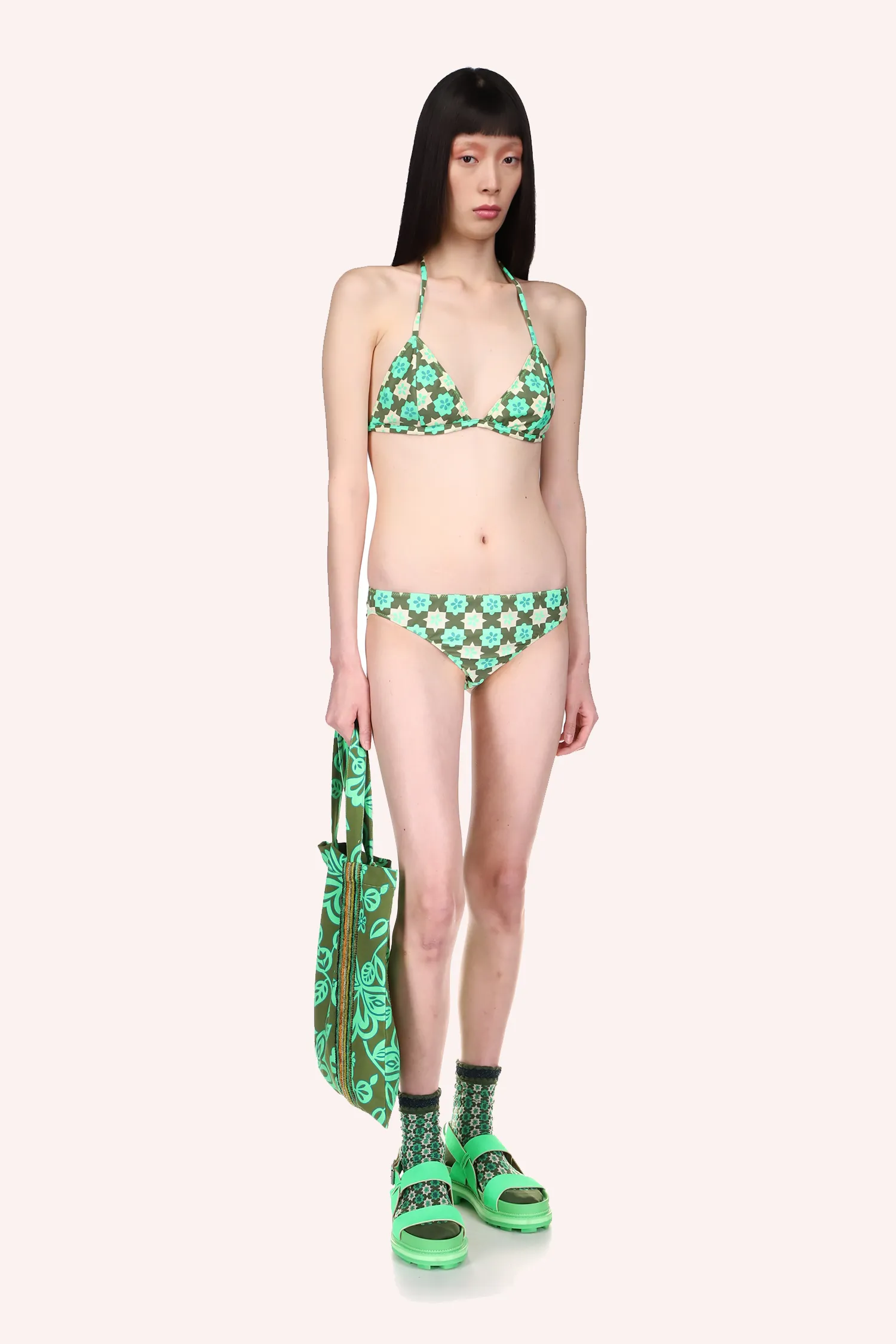 Utopian Gingham Triangle Bikini Set Annasui