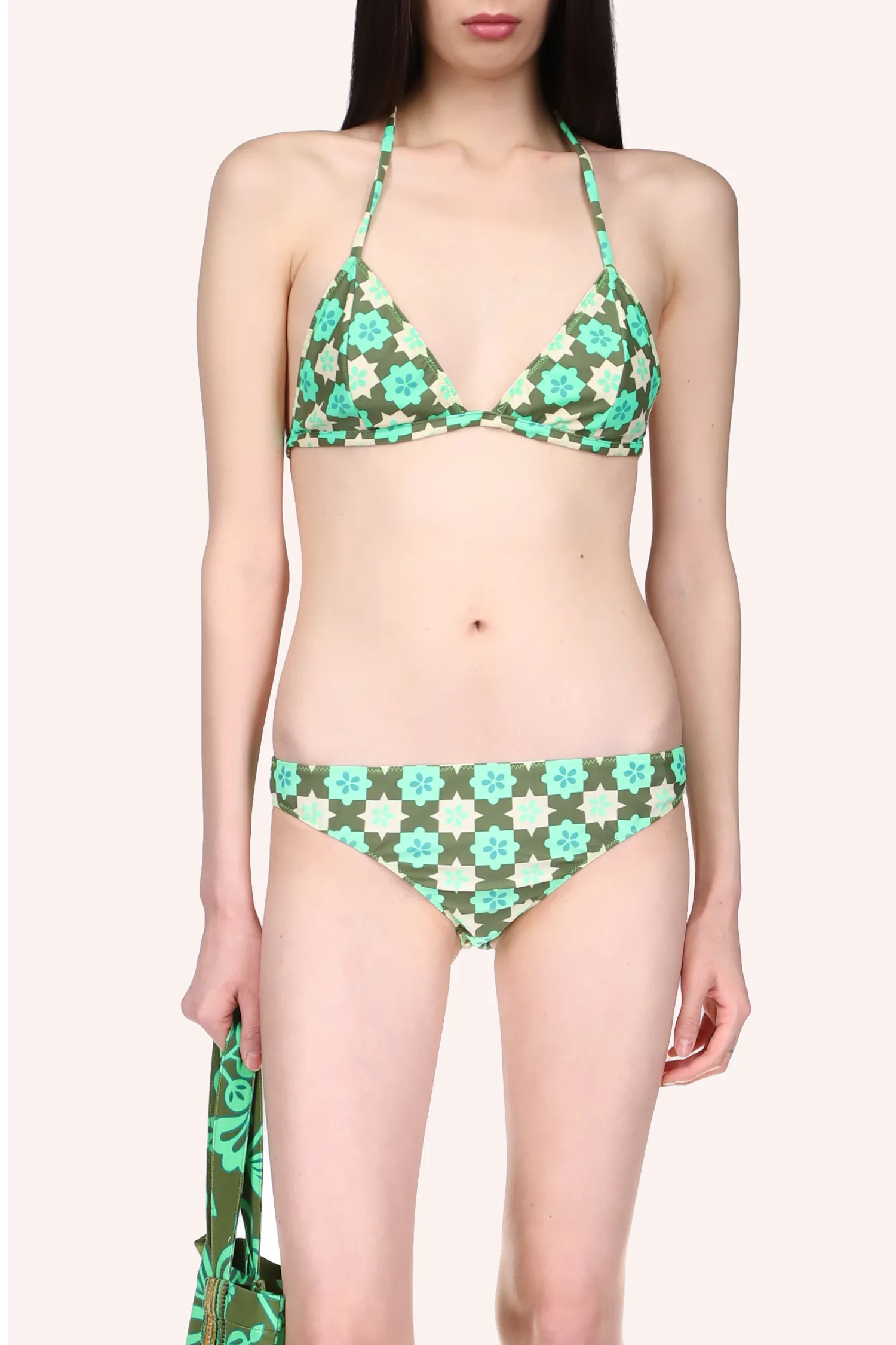 Utopian Gingham Triangle Bikini Set Annasui