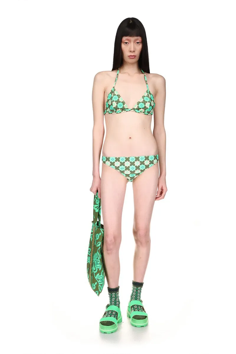 Utopian Gingham Triangle Bikini Set Annasui