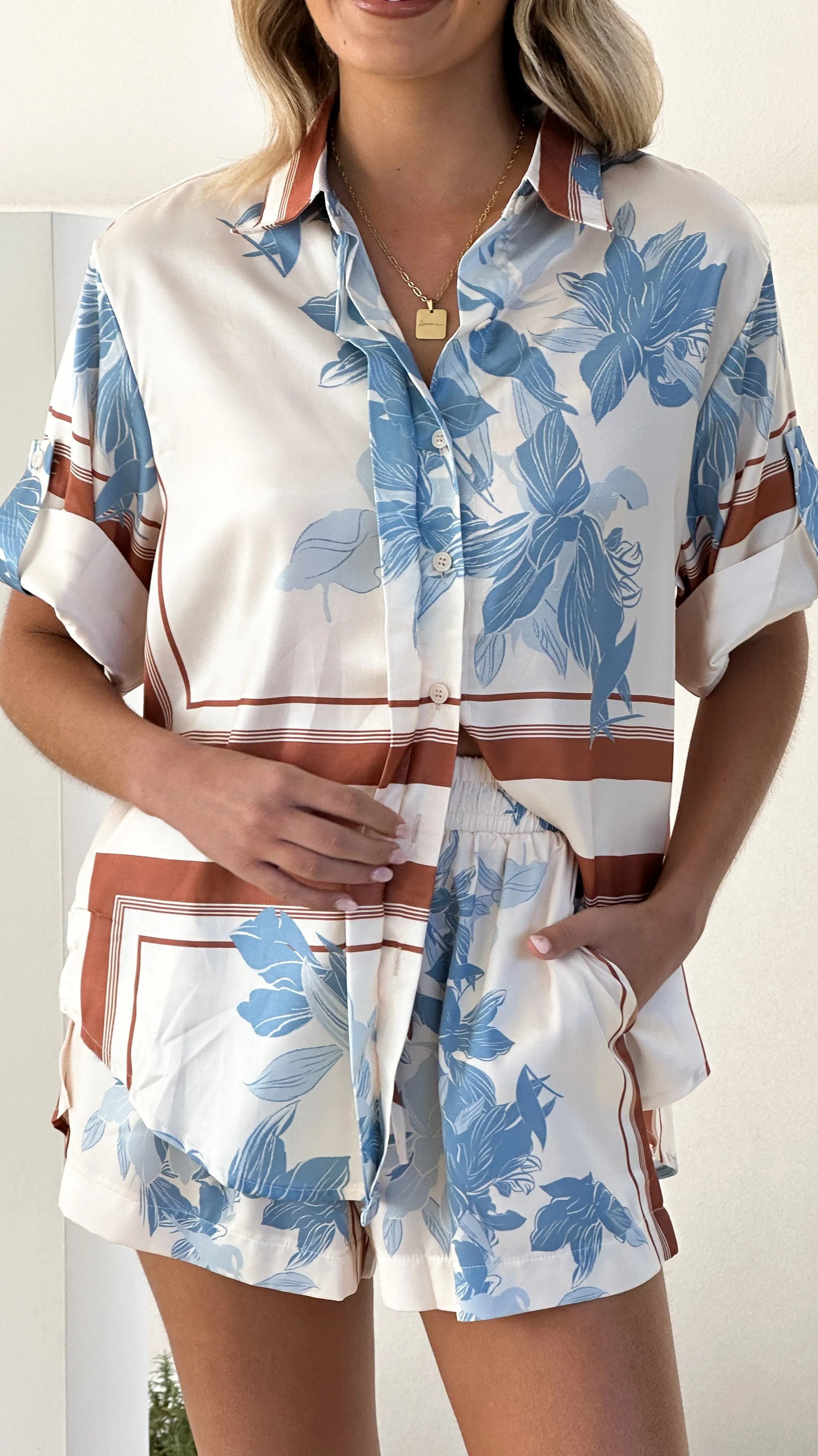 Vallerie Button Up Shirt - Amore Print Billy J