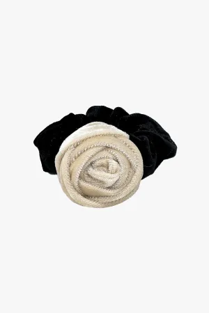 Velvet Rosette Scrunchie-Ivory Annasui