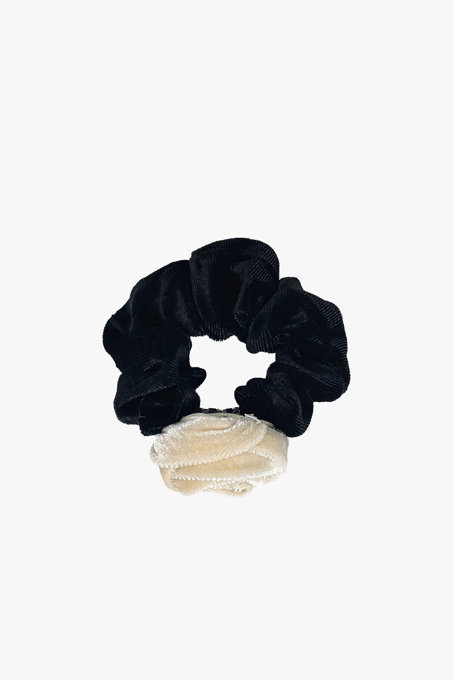 Velvet Rosette Scrunchie-Ivory Annasui