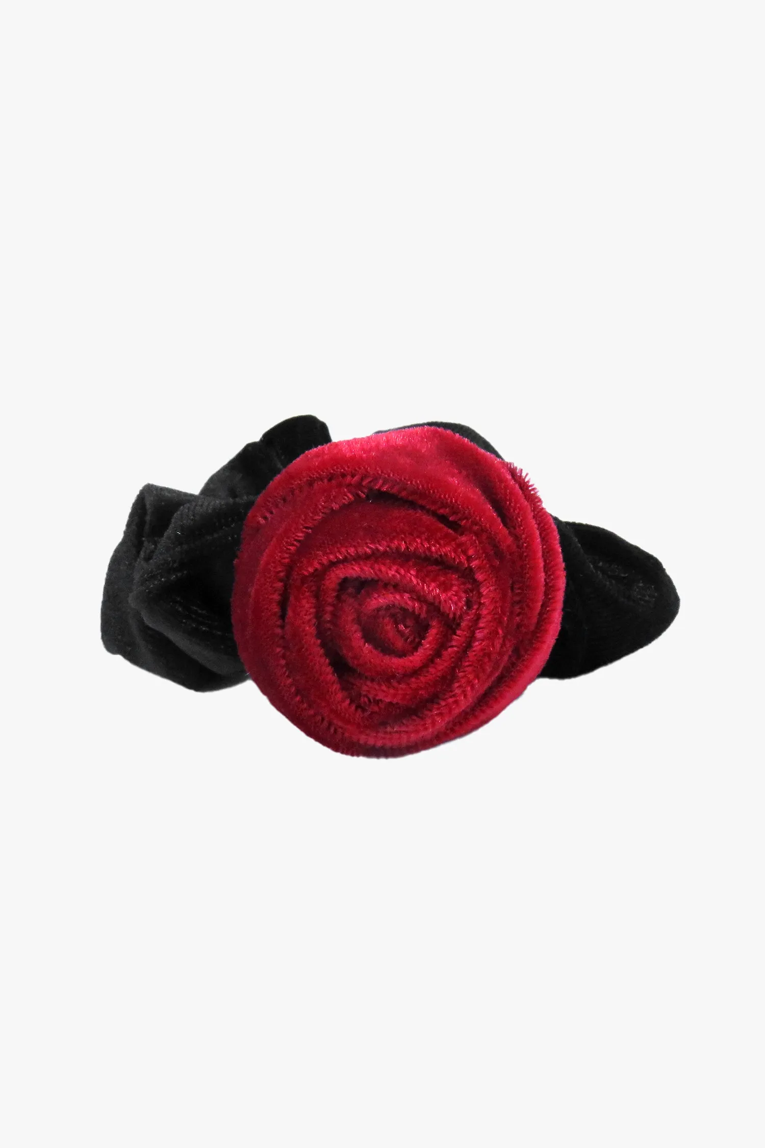 Velvet Rosette Scrunchie-Red Annasui