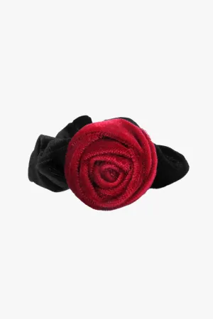 Velvet Rosette Scrunchie-Red Annasui