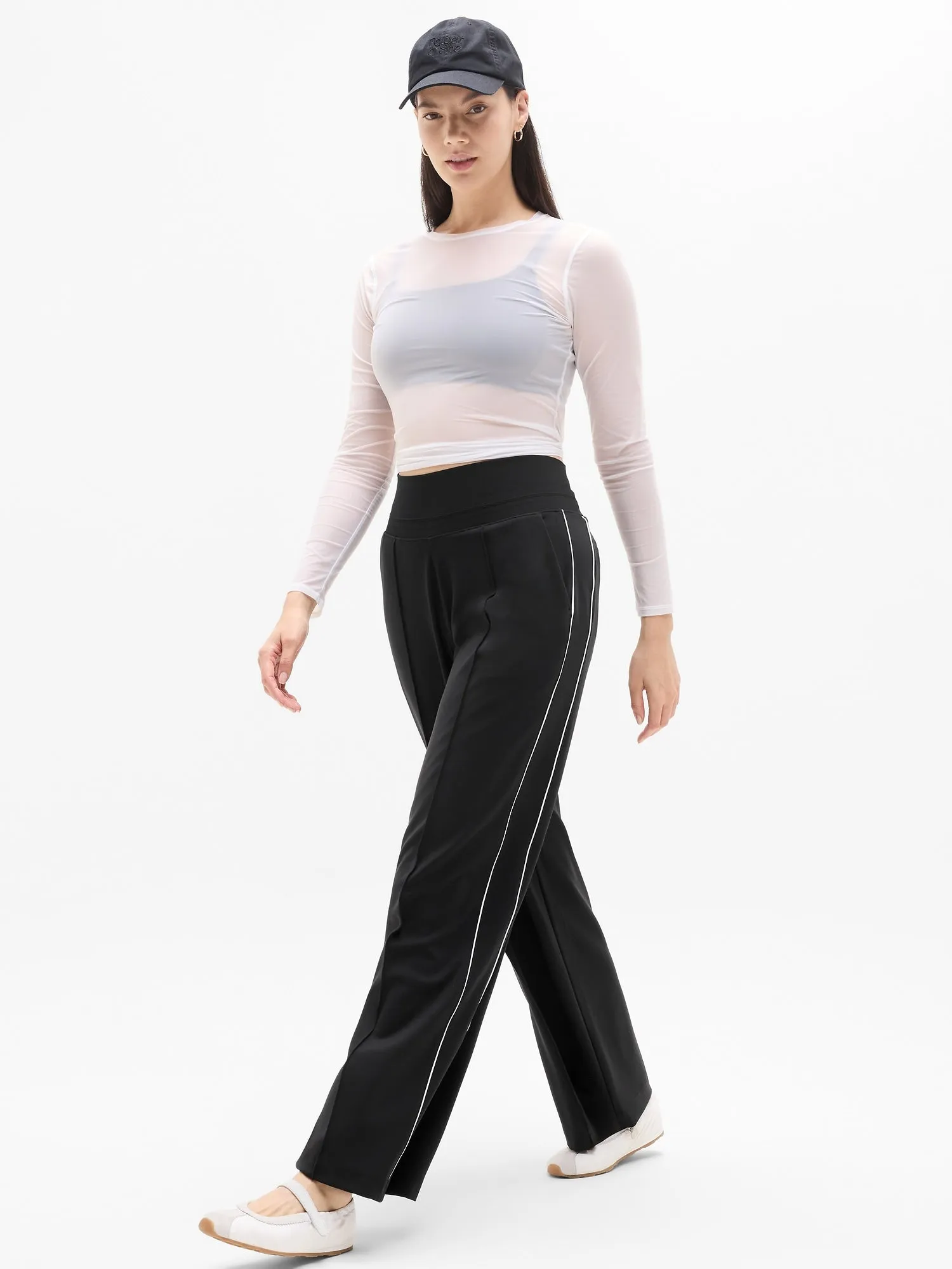 Venice High Rise Track Stripe Wide Leg Pant Ayhleta