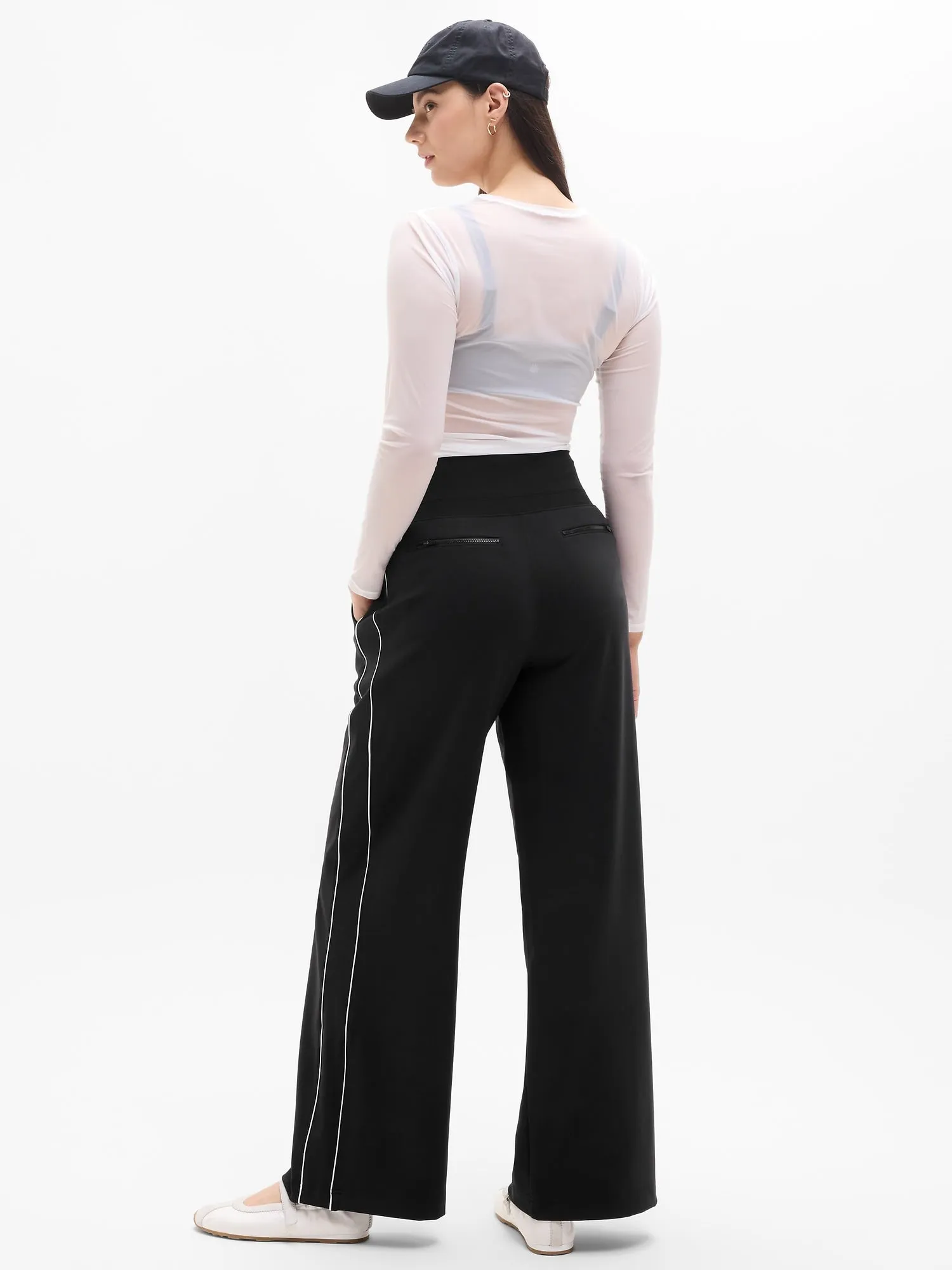 Venice High Rise Track Stripe Wide Leg Pant Ayhleta