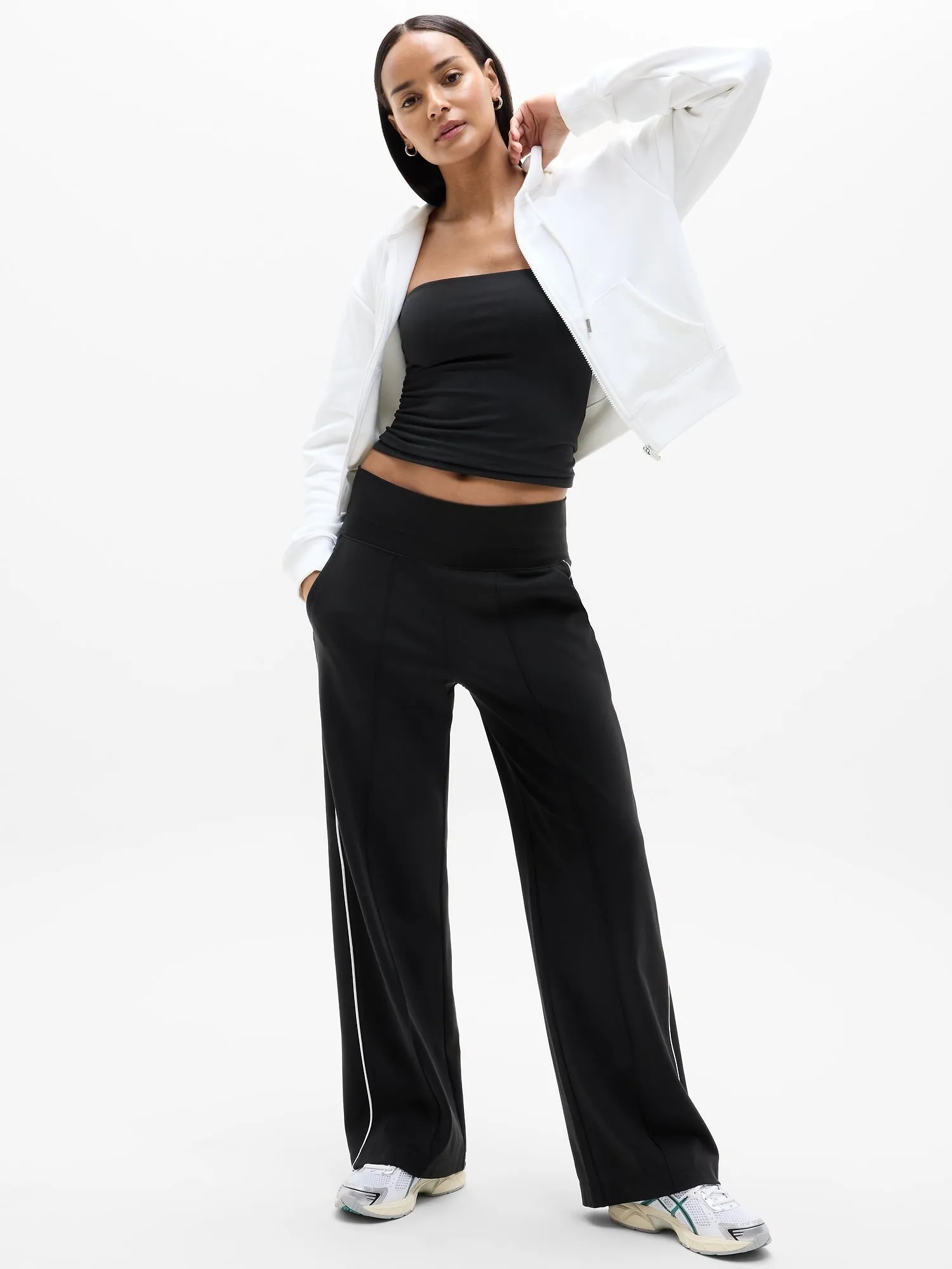 Venice High Rise Track Stripe Wide Leg Pant Ayhleta