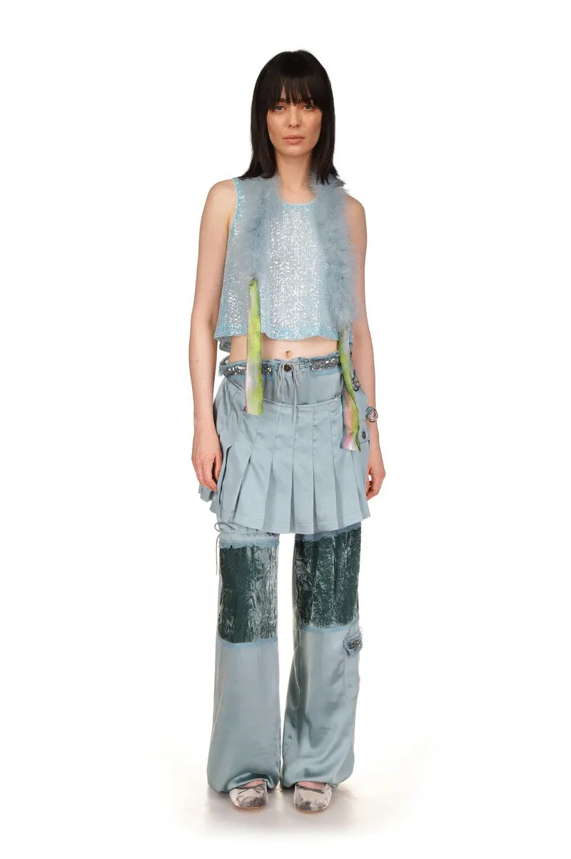 Washed Satin Pleated Wrap Annasui