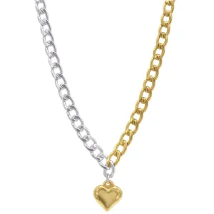 Water Resistant Crystal Heart Tennis Chain Necklace gold