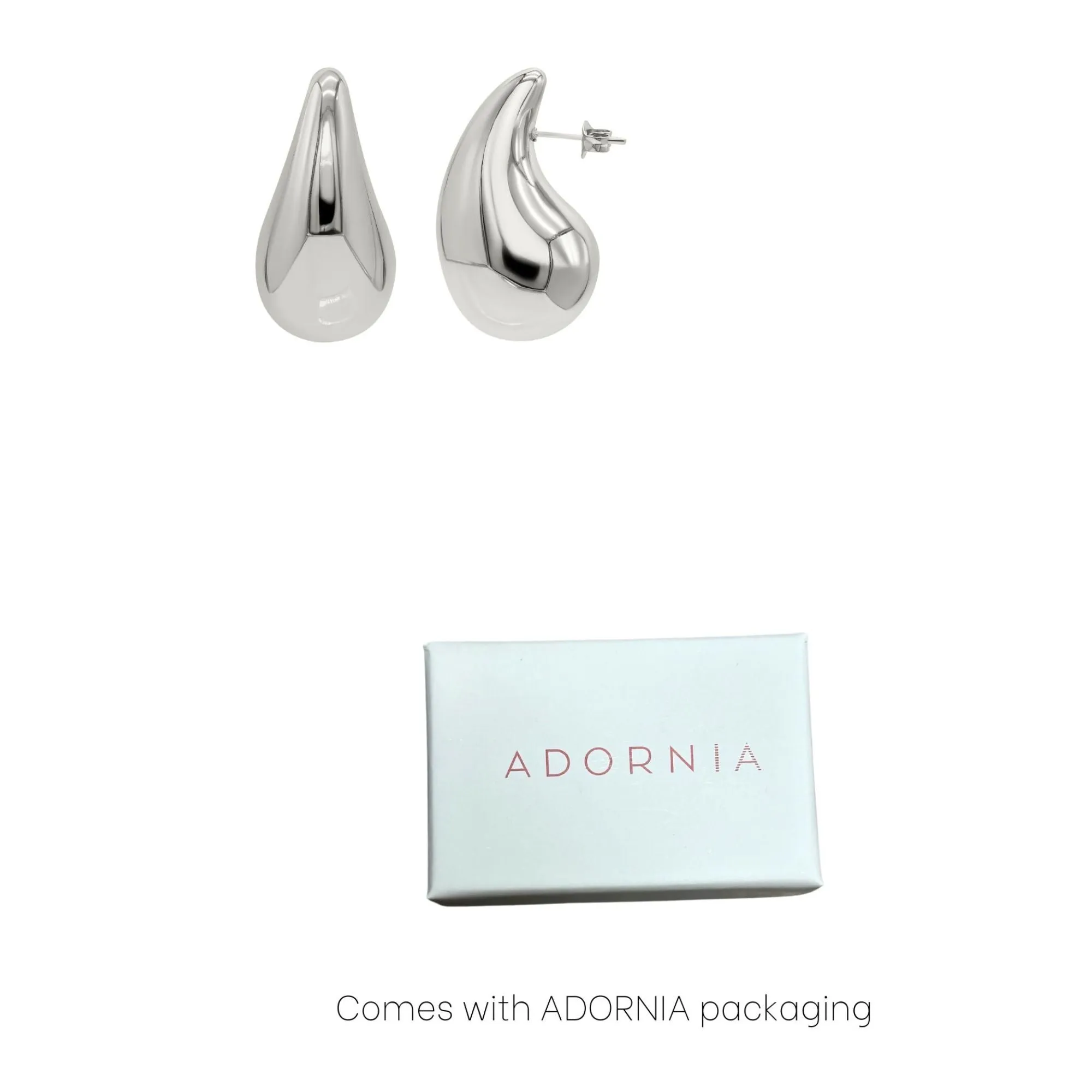 Water Resistant Teardrop Sculptural Stud Earrings