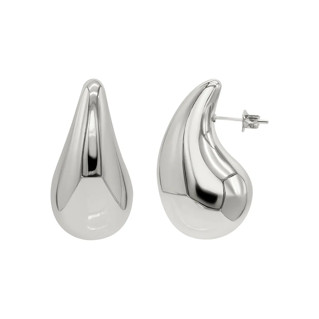 Water Resistant Teardrop Sculptural Stud Earrings
