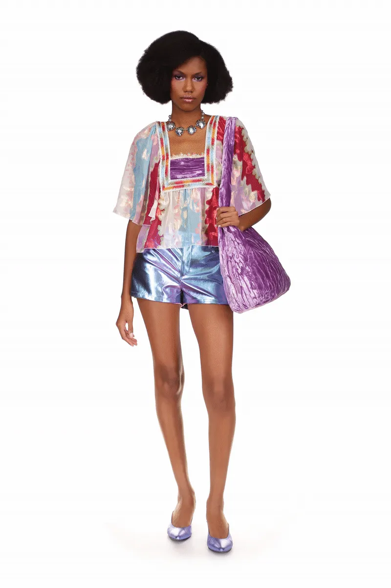 Wavy Clouds Velvet Blouse Annasui