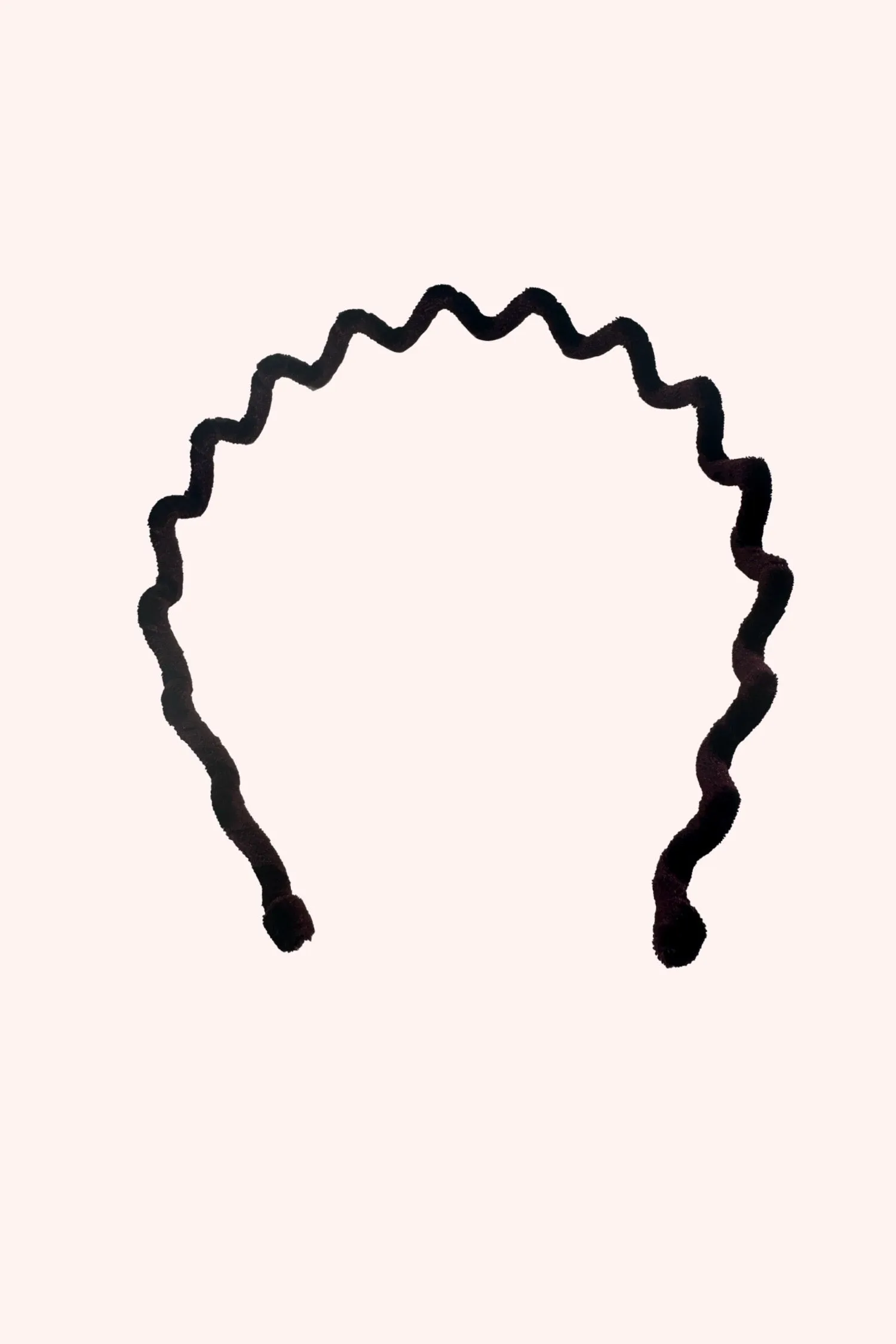 Wavy Velvet Headband Black Annasui