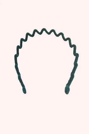 Wavy Velvet Headband Emerald Annasui
