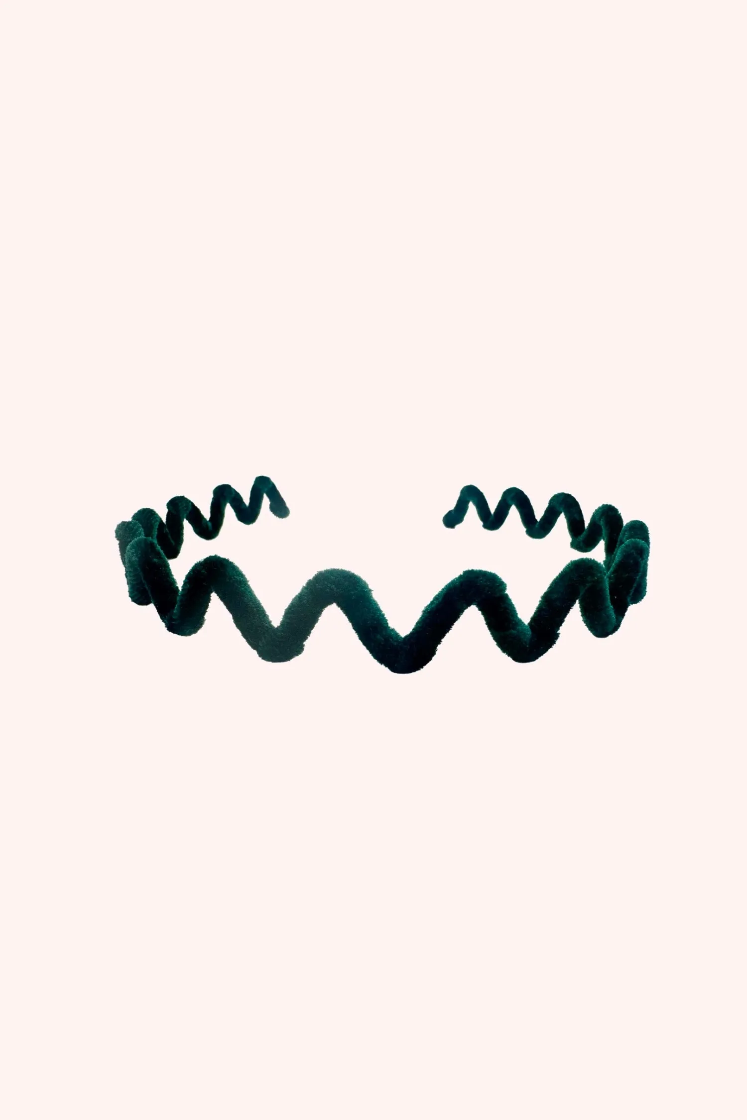 Wavy Velvet Headband Emerald Annasui