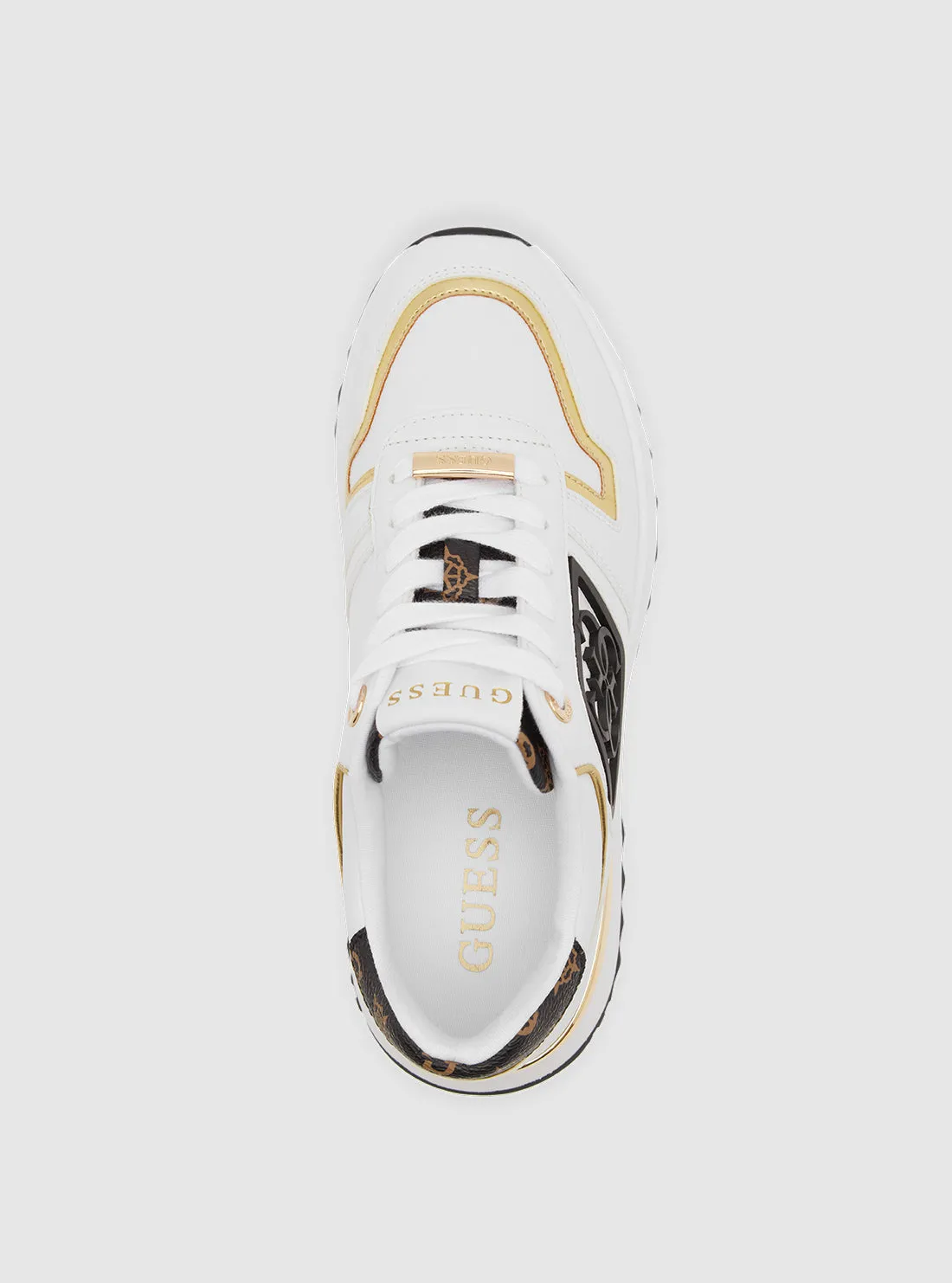 White Brown Koyaa Sneakers Guess