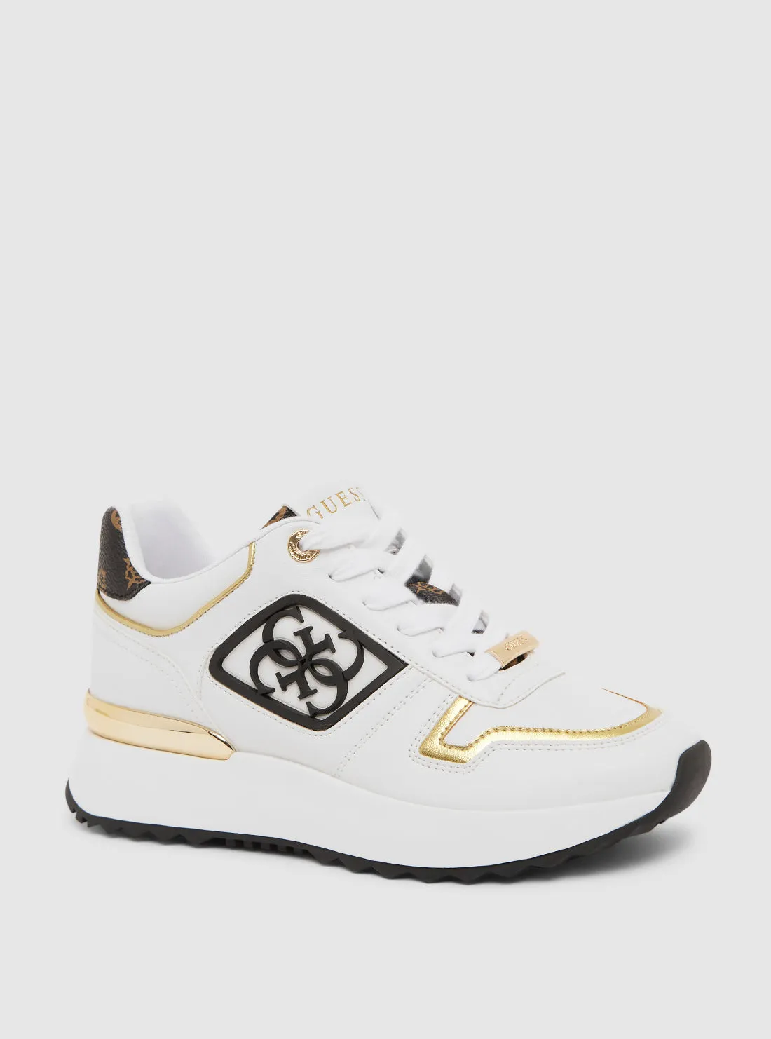 White Brown Koyaa Sneakers Guess