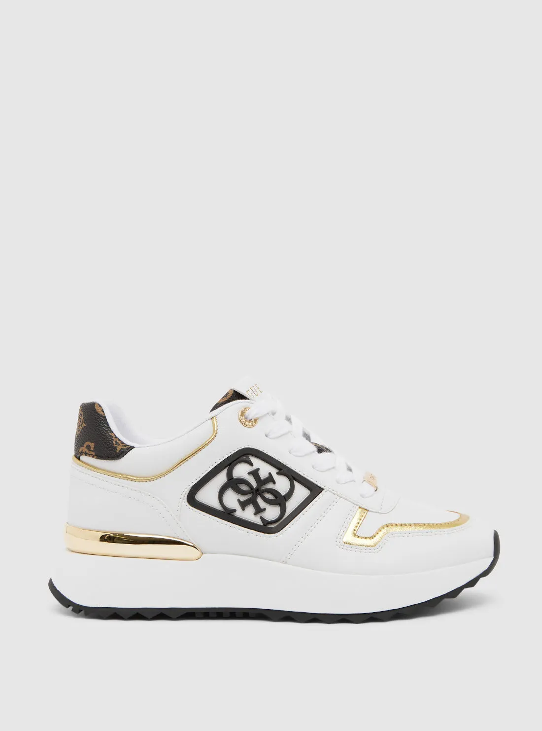 White Brown Koyaa Sneakers Guess