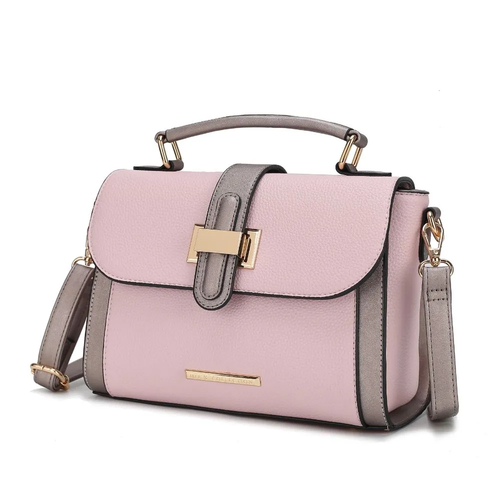 Willa Color-Block Vegan Leather Womens Shoulder Bag