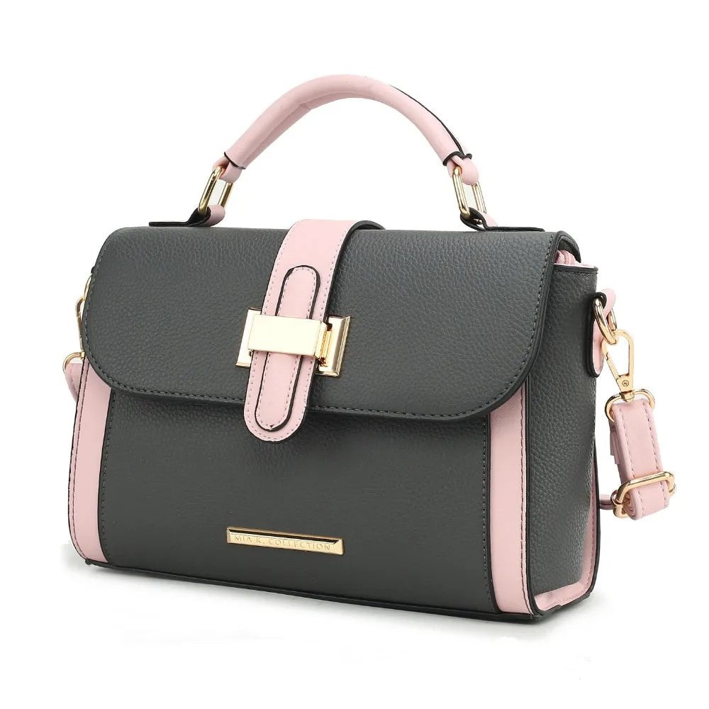 Willa Color-Block Vegan Leather Womens Shoulder Bag