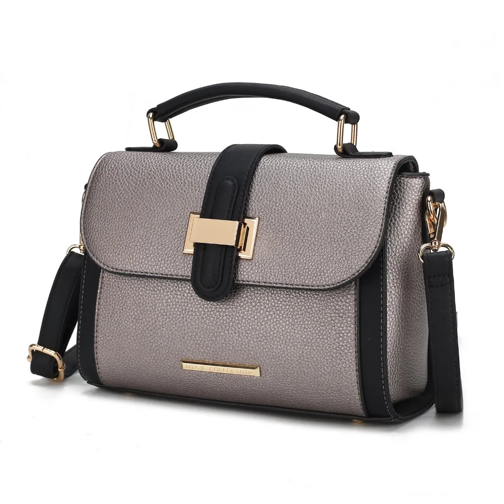 Willa Color-Block Vegan Leather Womens Shoulder Bag