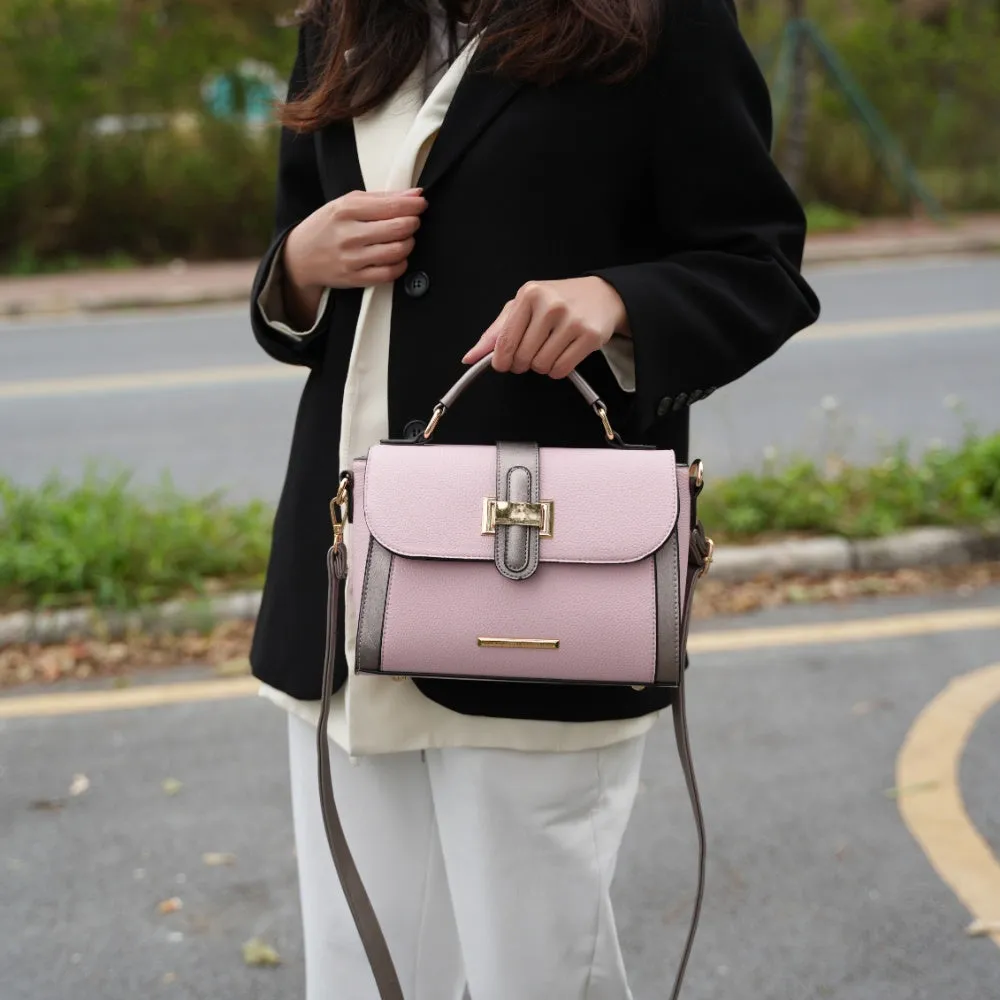 Willa Color-Block Vegan Leather Womens Shoulder Bag