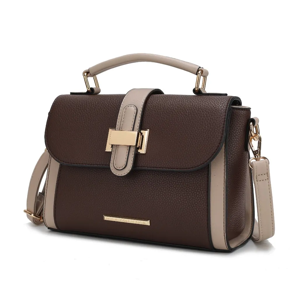 Willa Color-Block Vegan Leather Womens Shoulder Bag