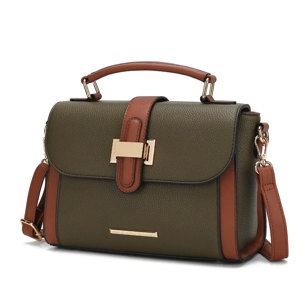 Willa Color-Block Vegan Leather Womens Shoulder Bag