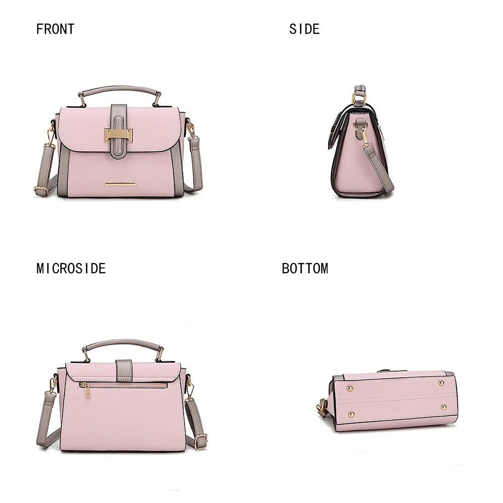 Willa Color-Block Vegan Leather Womens Shoulder Bag