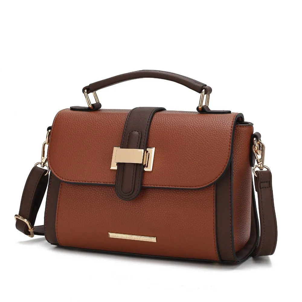 Willa Color-Block Vegan Leather Womens Shoulder Bag