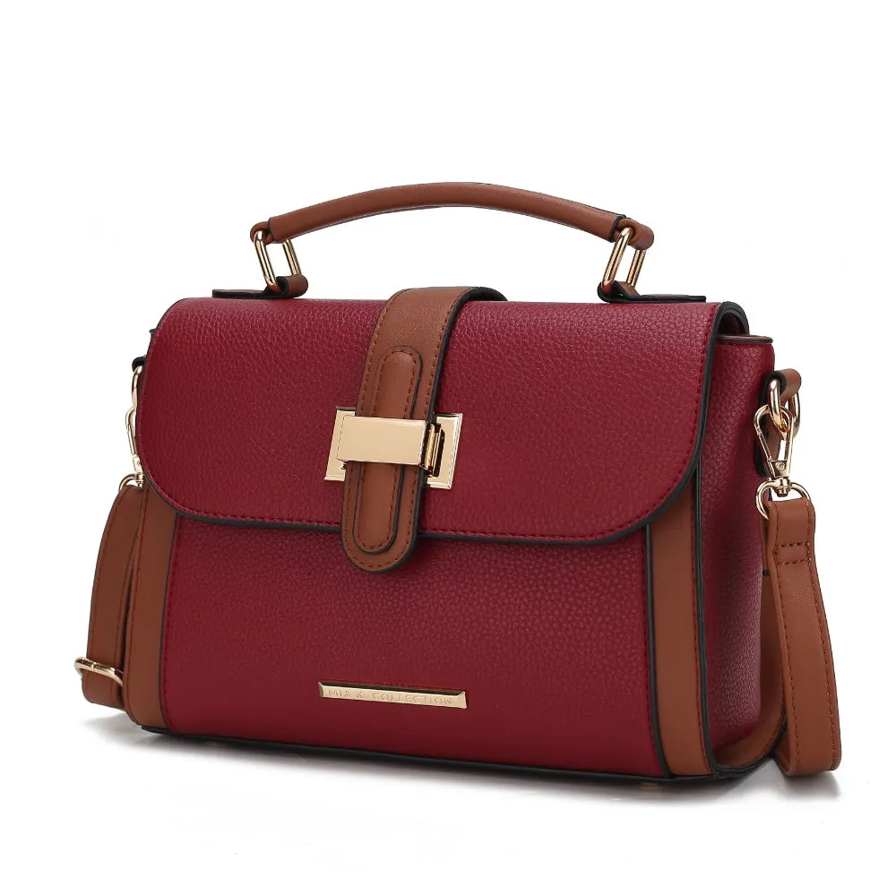 Willa Color-Block Vegan Leather Womens Shoulder Bag