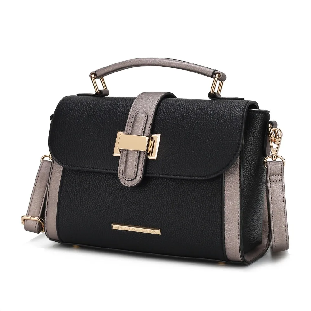 Willa Color-Block Vegan Leather Womens Shoulder Bag
