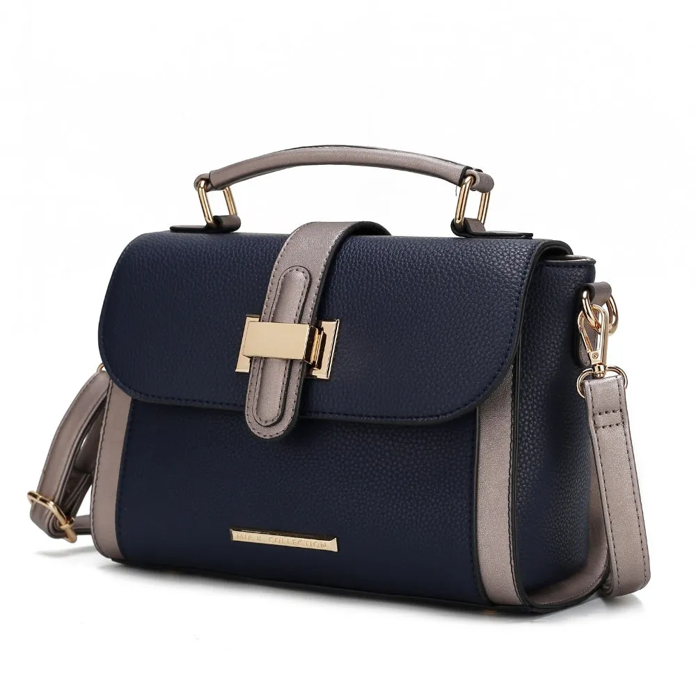Willa Color-Block Vegan Leather Womens Shoulder Bag