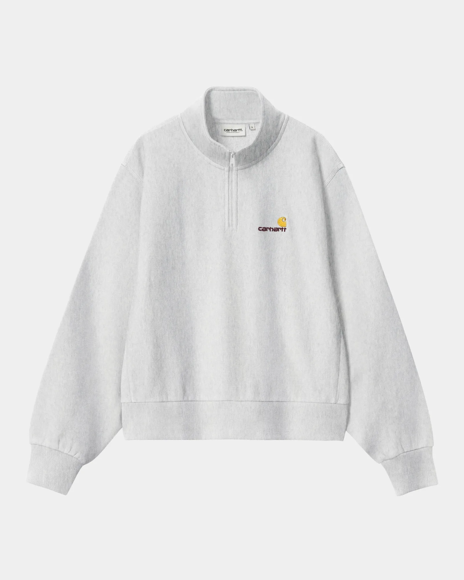 Womens American Script High Neck Sweatshirt | Ash Heather Carhartt WIP