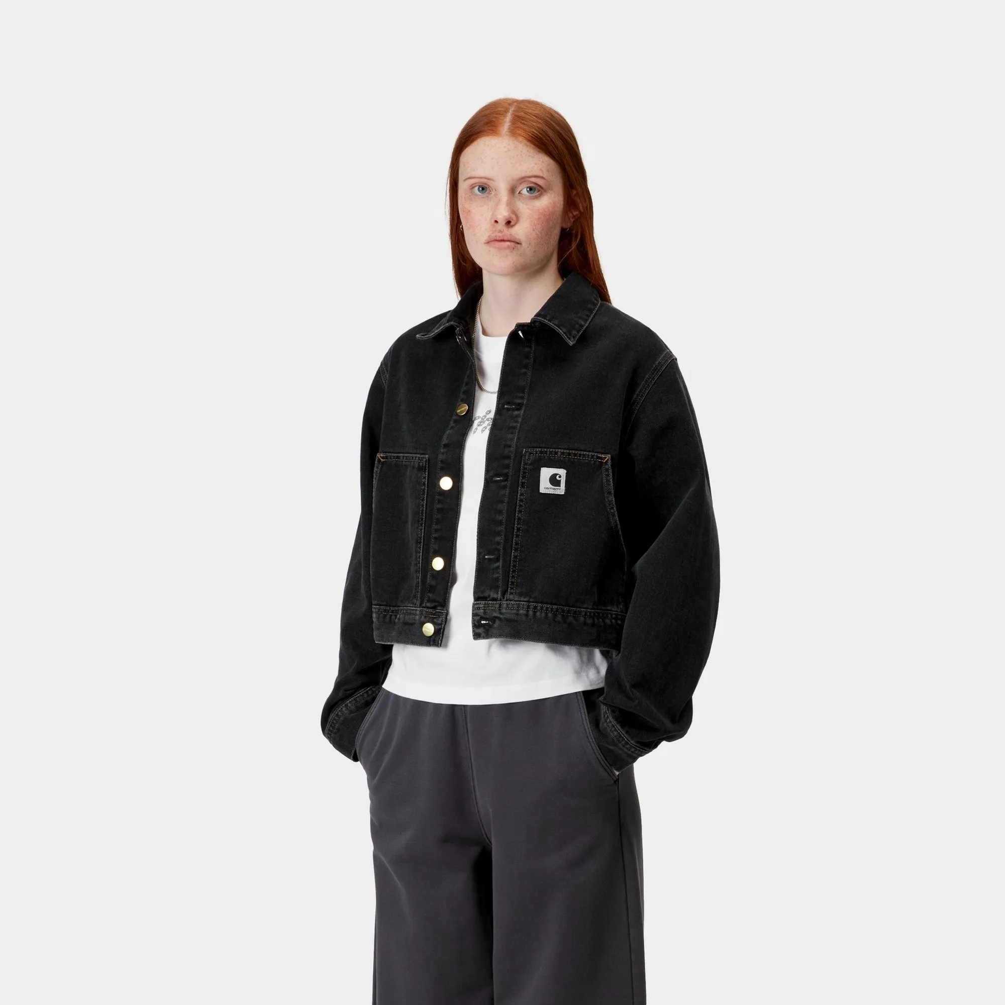 Womens Arca Jacket | Black (stone washed) Carhartt WIP