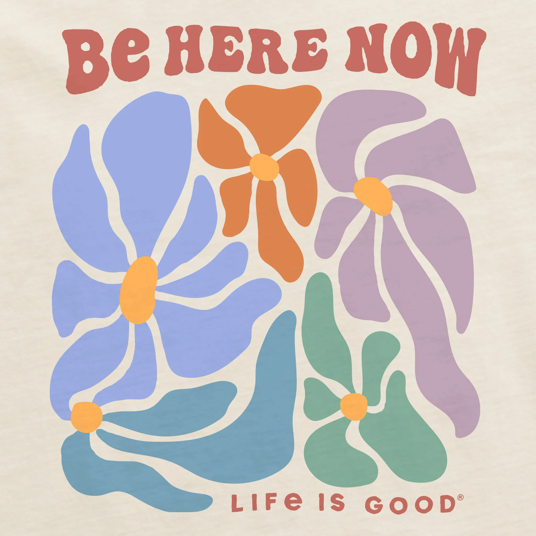 Women's Be Here Now Flowers Crusher Boxy Hoodie LIFE IS GOOD
