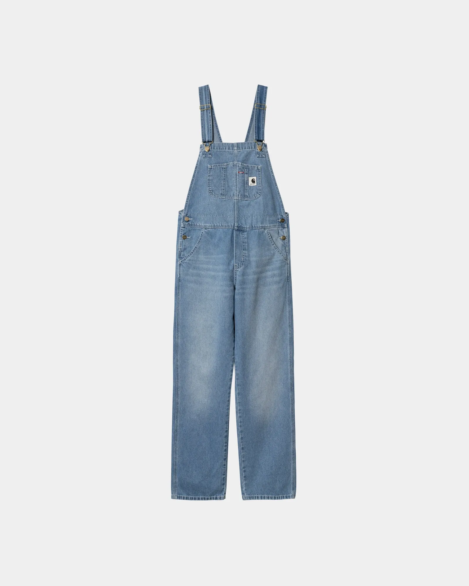 Womens Bib Overall Straight | Blue (light true washed) Carhartt WIP