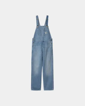 Womens Bib Overall Straight | Blue (light true washed) Carhartt WIP